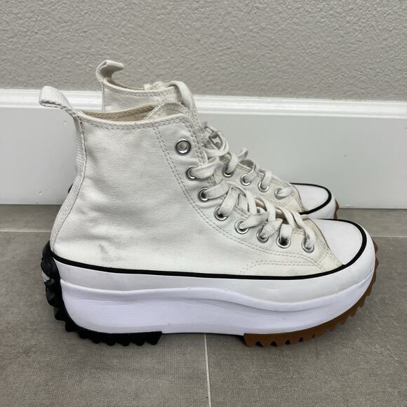 Converse Run Star Mens Hike Hi Mens 7/Womens 8.5 White Sneaker Casual Shoes - Picture 1 of 6